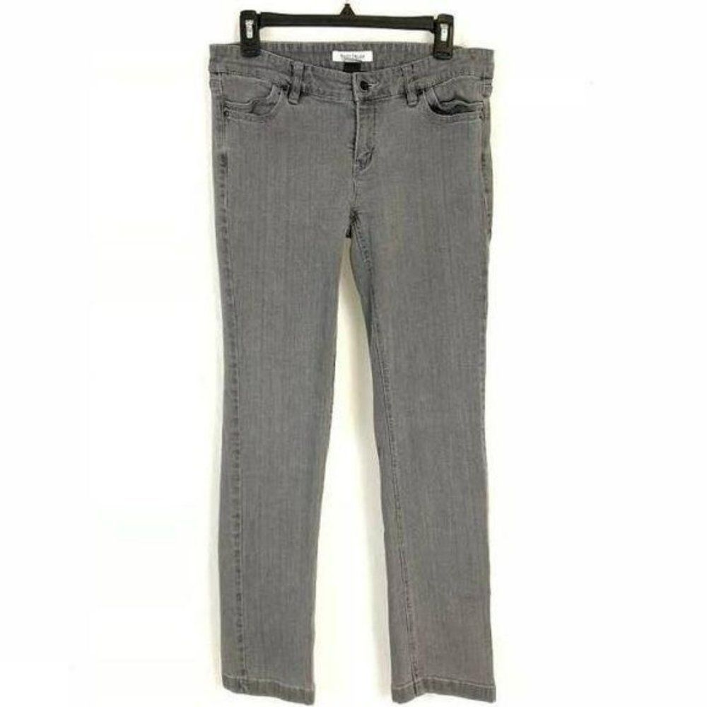 WHBM White House Black Market Women's Noir Slim Leg Gray Denim Jeans Size 2